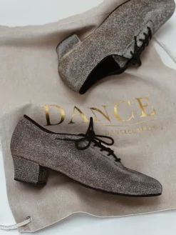 Dansebutikken Dansetasker-Hør rygsæk/mulepose med guld DANCE skrift