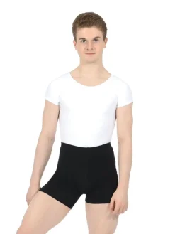 Børn Dansebutikken Ballettøj Drenge-Hvid body med kort ærme til ballet teen/herre