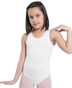 Børn Dansebutikken Dragter Piger|Balletdragter Børn-Hvid dragt pige u.ærmer ballet/gymnastik