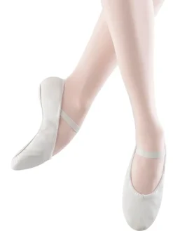 Dansebutikken Balletsko Bløde-Hvide bløde balletsko i skind med fuldsål Bloch