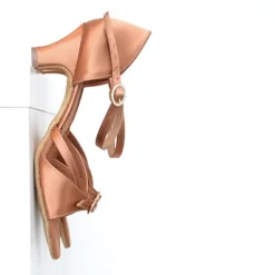 Dame Dansebutikken Pige Dansesko|Salsasko Damer-International dansesko Natasha dark tan satin junior
