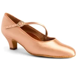 Dame Dansebutikken Pige Dansesko|Brudesko-International standardsko med skrårem - junior hæl