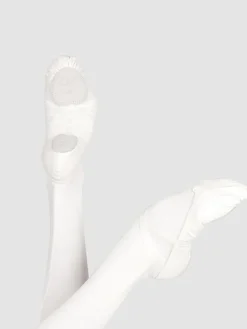 Dansebutikken Balletsko Bløde-Kanvas hvid softballetsko/springsko Wear Moi