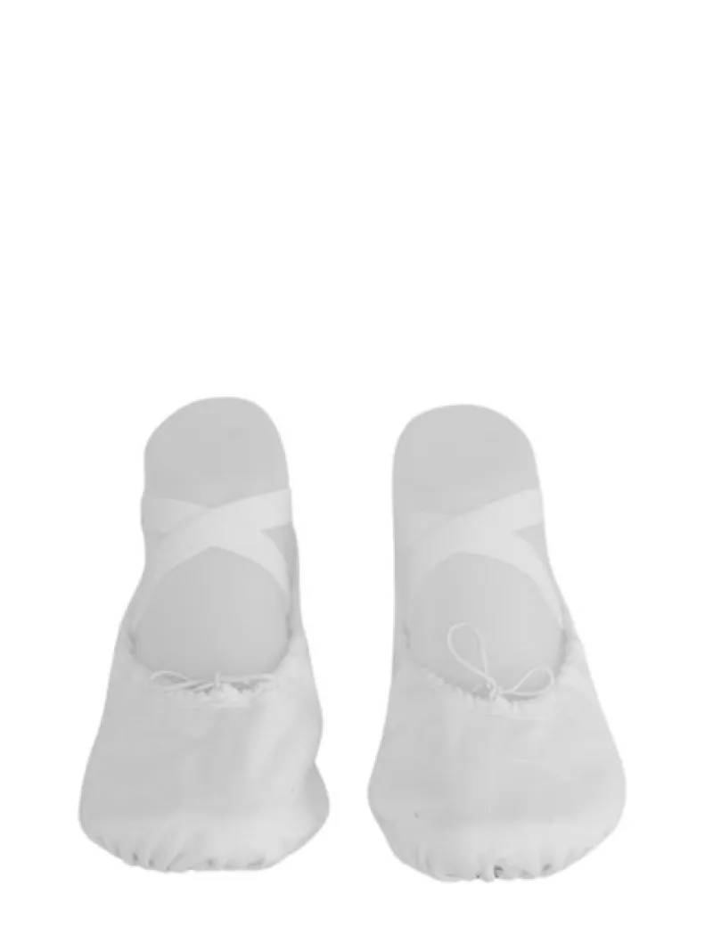 Dansebutikken Balletsko Bløde-Kanvas hvid softballetsko/springsko Wear Moi