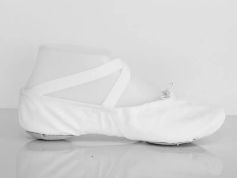 Dansebutikken Balletsko Bløde-Kanvas hvid softballetsko/springsko Wear Moi