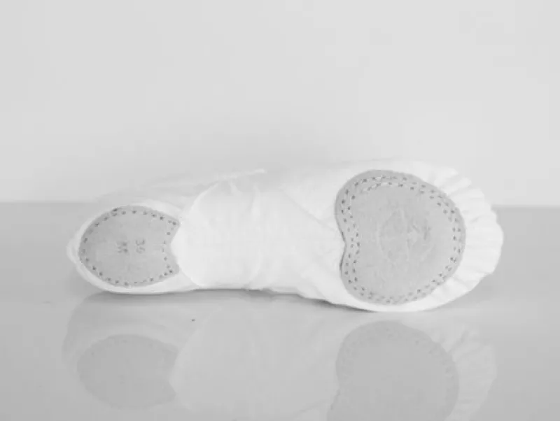 Dansebutikken Balletsko Bløde-Kanvas hvid softballetsko/springsko Wear Moi