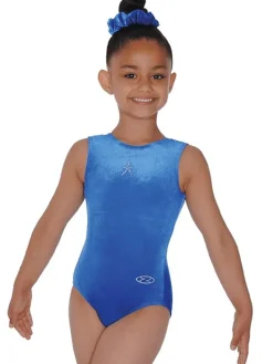 Dansebutikken Dragter Piger-Kongeblå velour gymnastikdragt piger The zone