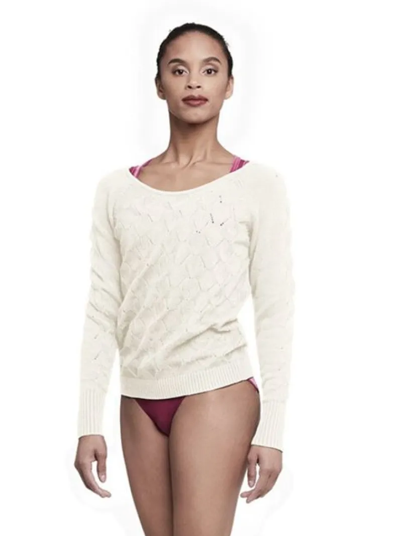 Dame Dansebutikken Dragter Damer-Lang bomuldsstrik fra Bloch - creme