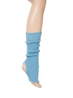 Dansebutikken Benvarmere Til Gymnastik|Benvarmere Til Ballet-Lys blå ribstrikket benvarmere til ballet og dans