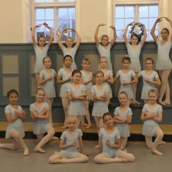 Dame Dansebutikken Dragter Damer|Balletkjole Piger-Lyseblå dragt med påsyet chiffon skørt Ballet Rosa