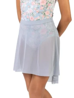 Dame Dansebutikken Skørter Til Skøjteløb|Ballet Underdele Damer-Lyseblå pull on mesh skørt fra Mara Dancewear