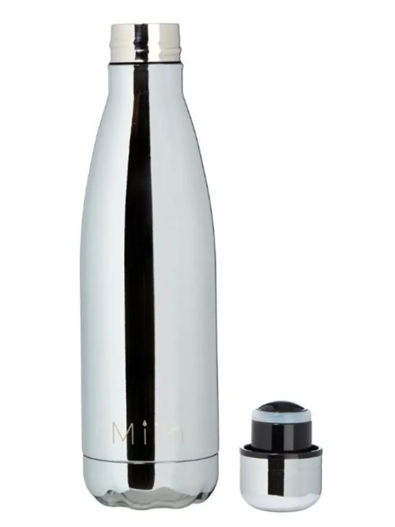 Dansebutikken Andet Til Yoga|Andet Til Gymnastik-Miin drikkeflaske 500ml - blank sølv look