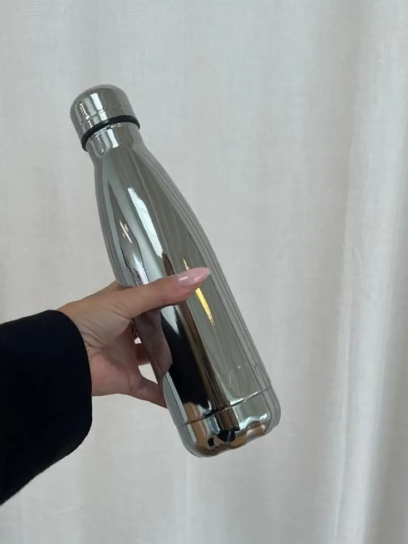 Dansebutikken Andet Til Yoga|Andet Til Gymnastik-Miin drikkeflaske 500ml - blank sølv look