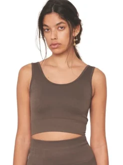 Dansebutikken Pilates Overdele|Yogatoppe-Moonchild crop top i brun