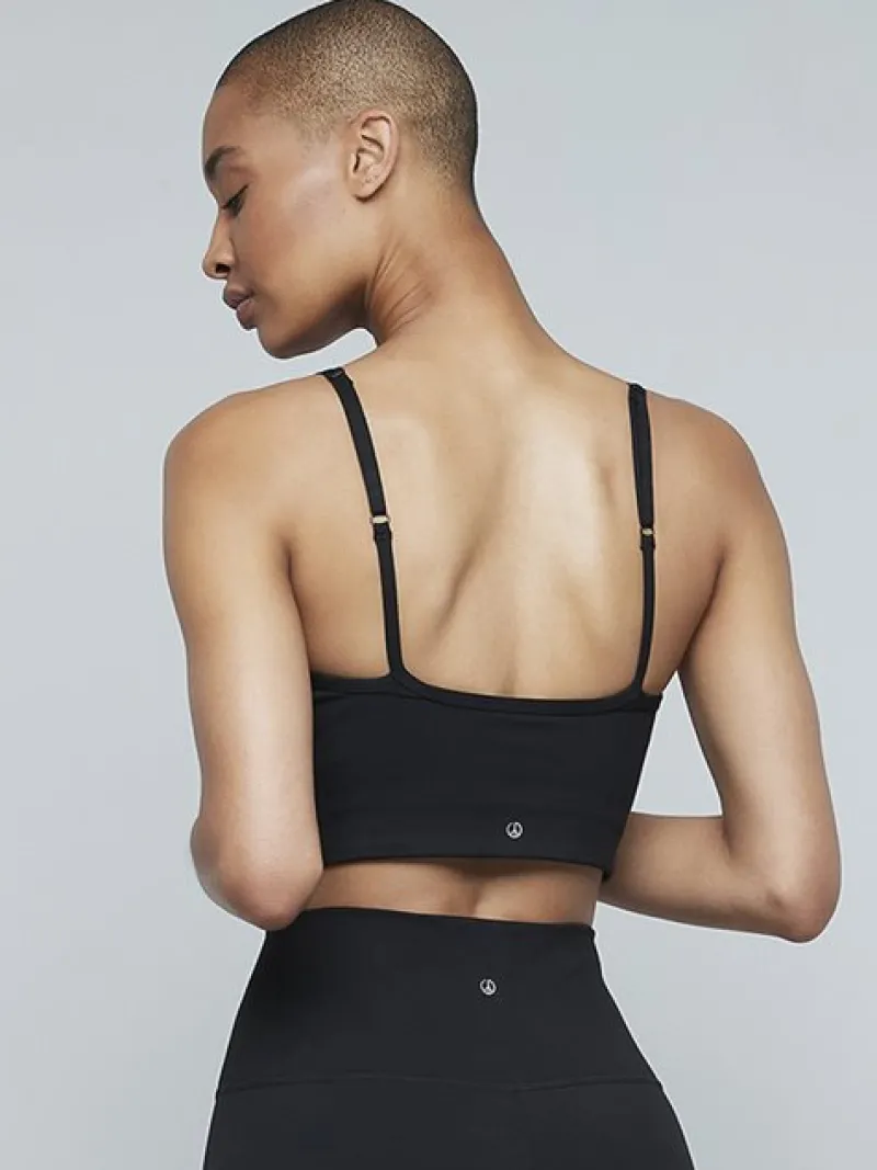 Dansebutikken Pilates Overdele|Yogatoppe-Moonchild sort blød top med puder lunar luxe