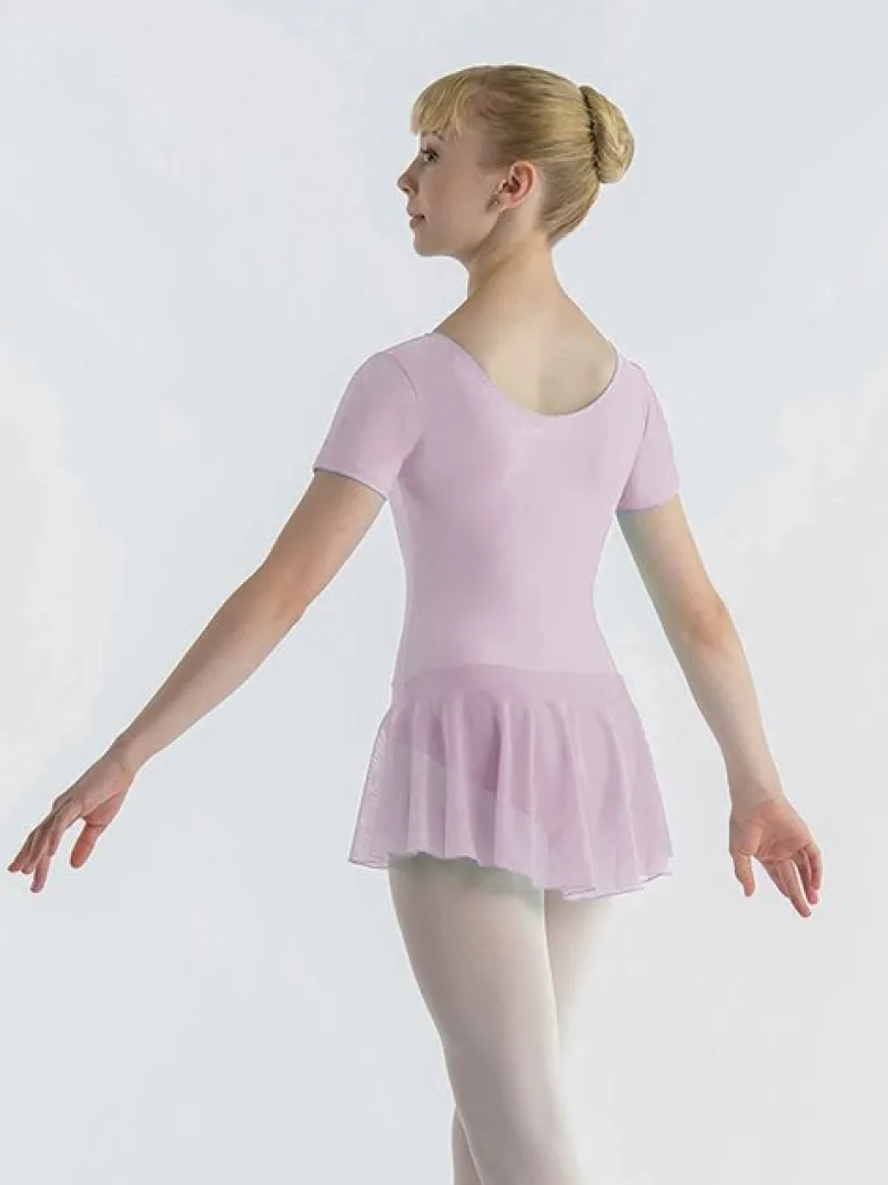 Børn Dansebutikken Gymnastikkjole Piger|Balletkjole Piger-Mørk rosa dragt med påsyet chiffon skørt Ballet Rosa