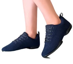 Dame Dansebutikken Salsasko Damer|Swingsko Damer-Mørkeblå sneaker åndbar strik til damer - Suny