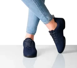 Dame Dansebutikken Salsasko Damer|Swingsko Damer-Mørkeblå sneaker åndbar strik til damer - Suny
