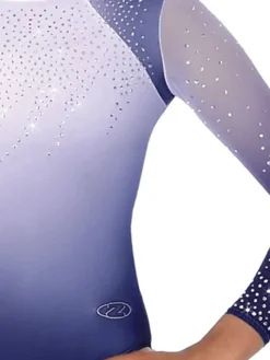 Dansebutikken Dragter Piger-Navy/hvid gymnastikdragt med rhinsten til piger