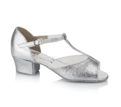 Børn Dansebutikken Pige Dansesko-Pige dansesko sølv glimmer Freed of London