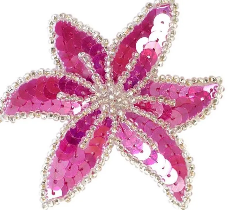 Dansebutikken Rhinsten/smykker|Gymnastik Hårtilbehør-Pink/sølv paliet stjerne hårclips