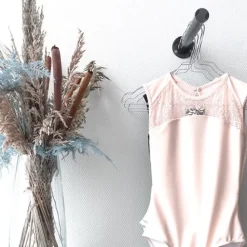 Dame Dansebutikken Balletdragter Damer-Pudderfarvet dragt m. blonde fra ballet Rosa