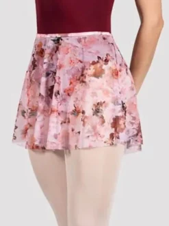 Dame Dansebutikken Underdele Damer|Ballet Underdele Damer-Pull on skørt med smukt rødlig print af blomster fra Bloch