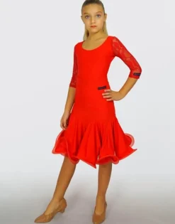 Dansebutikken Dansetøj Pige-Rød body til dans til piger - Ready4dance