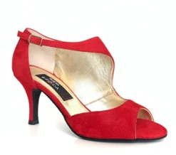 Dame Dansebutikken Salsasko Damer|Tangosko Damer-Rød dansesko Nueva Epoca Linea 7 cm hæl