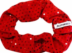 Dansebutikken Rhinsten/smykker|Gymnastik Hårtilbehør-Rød hårelastik med trykte palietter