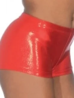 Dansebutikken Underdele Til Disco|Underdele Piger-Røde blanke gymnastikshorts piger The zone