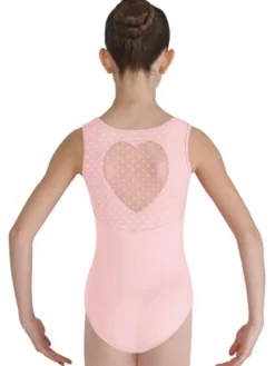 Børn Dansebutikken Balletdragter Børn-Rosa balletdragt til piger m. hjerte ryg Bloch
