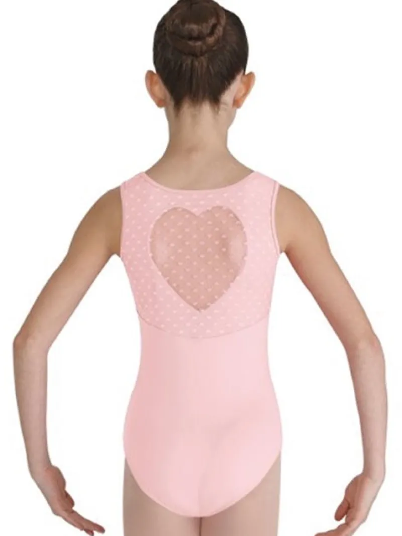 Børn Dansebutikken Balletdragter Børn-Rosa balletdragt til piger m. hjerte ryg Bloch