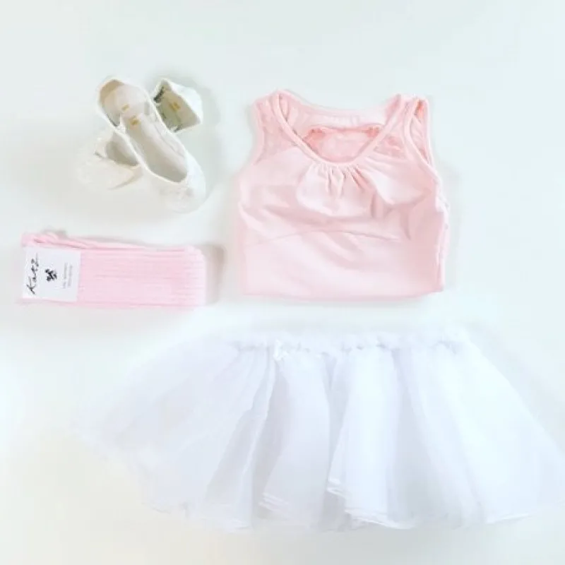 Børn Dansebutikken Balletdragter Børn-Rosa balletdragt til piger m. hjerte ryg Bloch