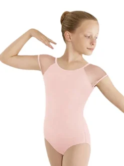 Børn Dansebutikken Balletdragter Børn-Rosa dragt til piger m.lille chiffon ærme Bloch