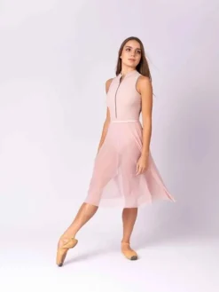 Dame Dansebutikken Skørter Til Skøjteløb|Ballet Underdele Damer-Rosa langt pull on mesh skørt fra Mara Dancewear