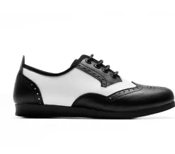 Dame Dansebutikken Sneakers Herrer|Linedance Sko Herrer-Rumpf sammy sneaker fuldsål i sort hvid skind