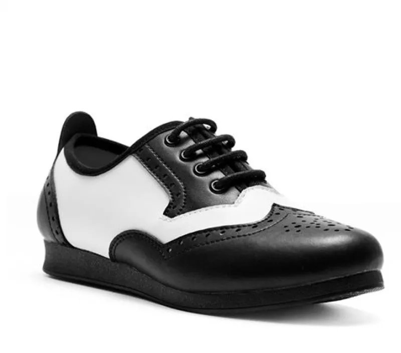 Dame Dansebutikken Sneakers Herrer|Linedance Sko Herrer-Rumpf sammy sneaker fuldsål i sort hvid skind