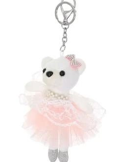 Børn Dansebutikken Andet Til Ballet|Balletting Børn-Sød balletbamse nøglering i hvid