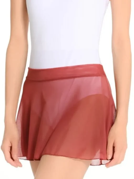 Dame Dansebutikken Skørter Til Skøjteløb|Underdele Damer-Seré bordeaux pull on mesh skørt