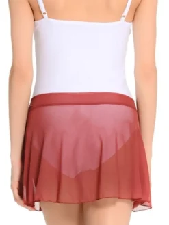 Dame Dansebutikken Skørter Til Skøjteløb|Underdele Damer-Seré bordeaux pull on mesh skørt