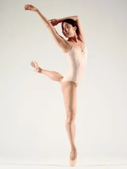 Dame Dansebutikken Dragter Damer|Balletdragter Damer-Seré rosa dragt m. rynkedetaljer og justerbare stropper