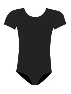 Dame Dansebutikken Dragter Damer|Balletdragter Damer-Seré sort dragt m.kort ærme ballet/gymnastik