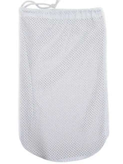 Dansebutikken Andet Til Ballet|Balletsko Tilbehør-Sko pose til balletsko med sølv print og hvid net
