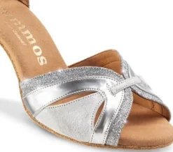 Dame Dansebutikken Brudesko|Salsasko Damer-Sølv dansesko 5 cm hæl Rummos