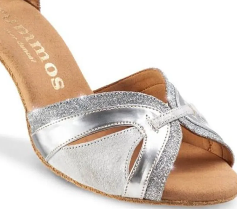 Dame Dansebutikken Brudesko|Salsasko Damer-Sølv dansesko 5 cm hæl Rummos