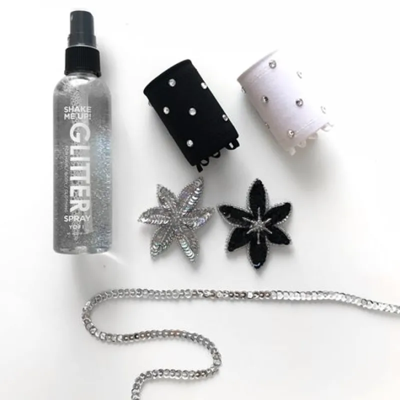 Dansebutikken Rhinsten/smykker|Gymnastik Hårtilbehør-Sølv paliet stjerne hårclips