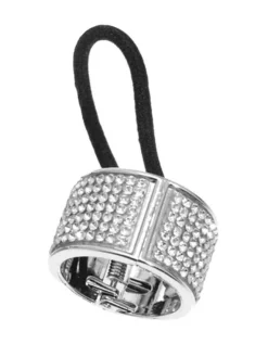 Dansebutikken Rhinsten/smykker|Hår Accessories-Sølv rhinsten hårtårn med elastik