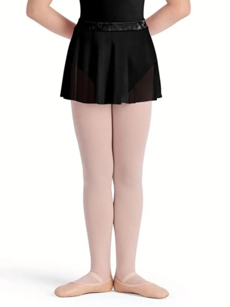 Børn Dansebutikken Gymnastikkjole Piger|Ballet Underdele Børn-Sort balletskørt i mesh med velourbånd fra Bloch