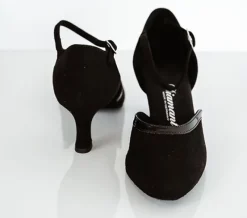 Dame Dansebutikken Tangosko Damer|Social Dansesko-Sort dansesko fra Diamant i ruskind og lak